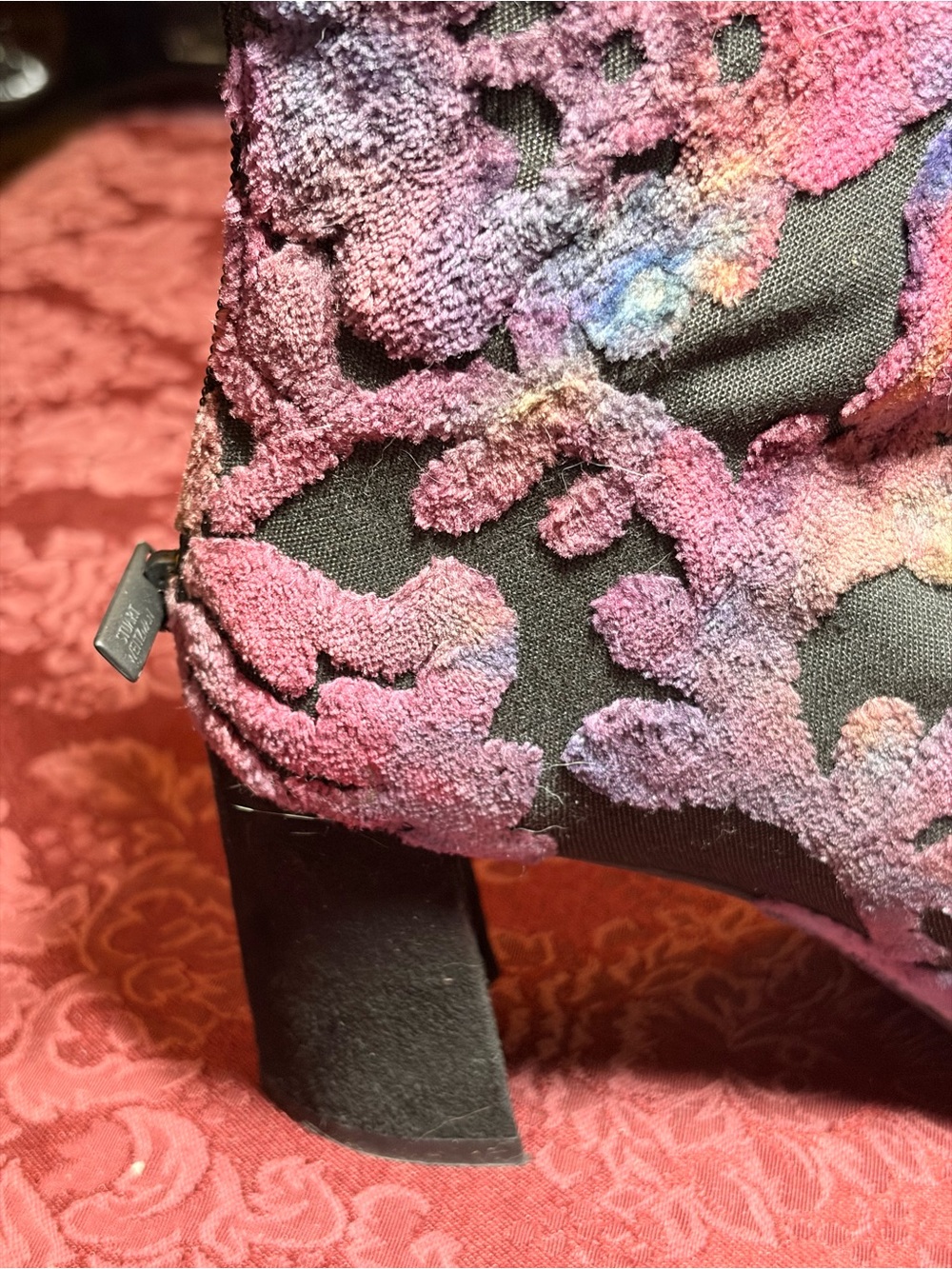 Stuart Weitzman Multicolor Floral Velvet Ankle Boots - Picture 11 of 15